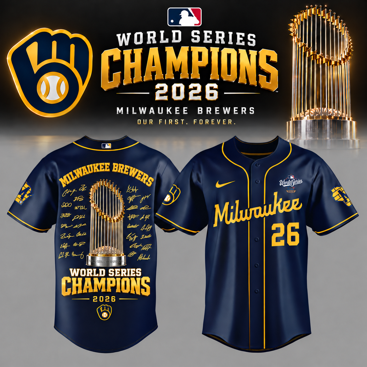 Limited Edition Milwaukee Brewers 2026 World Series Champions Jersey