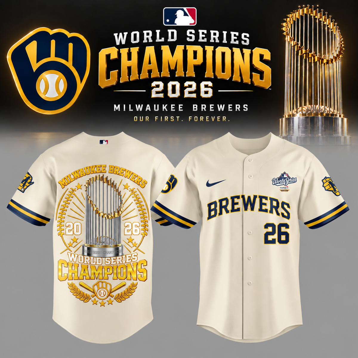 Limited Edition Milwaukee Brewers 2026 World Series Champions Jersey