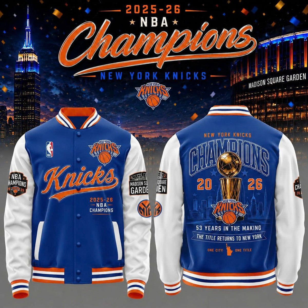 New York Knicks 2026 NBA Champions Bomber Jacket