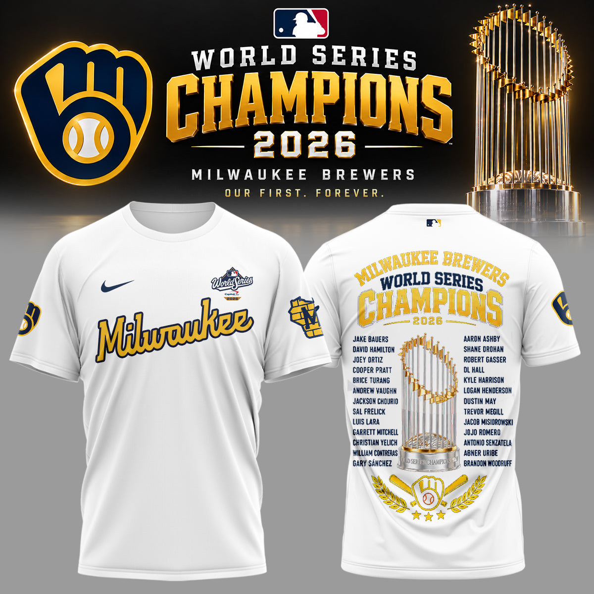 Limited Edition Milwaukee Brewers 2026 World Series Champions T-shirt
