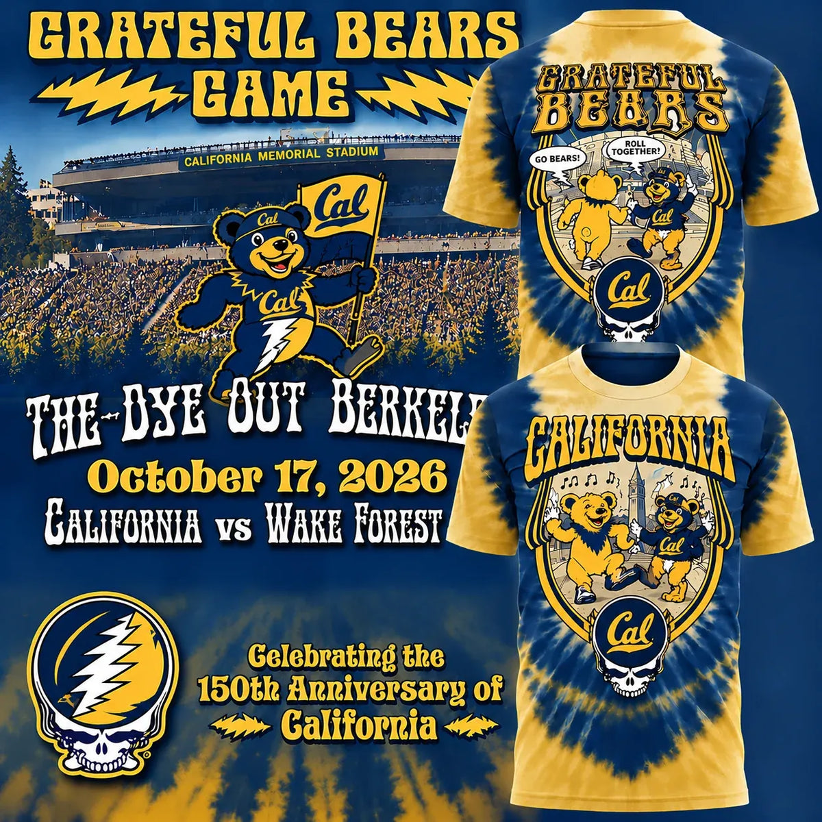 Limited Edition Cal Football x Grateful Dead T-shirt