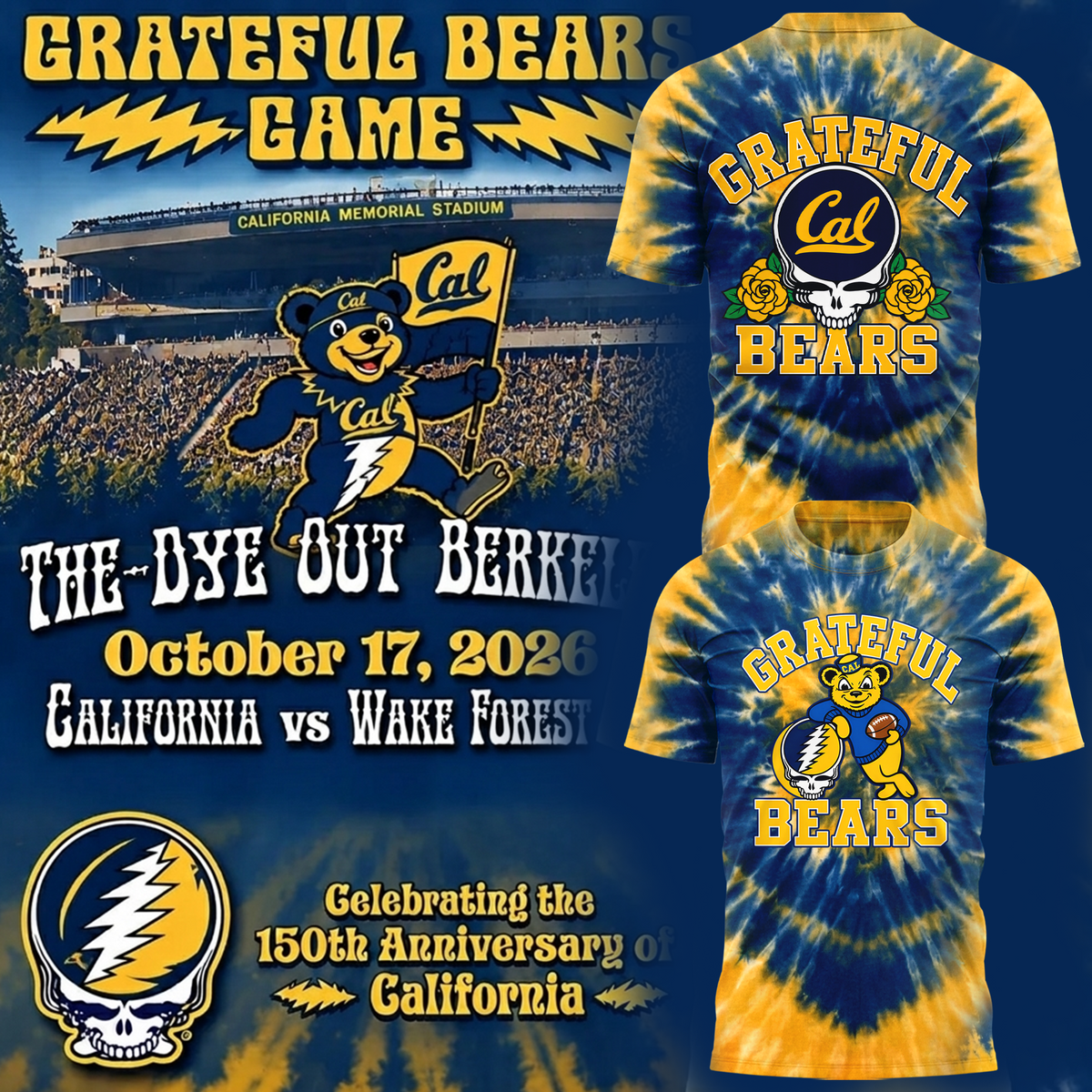 Limited Edition Cal Football x Grateful Dead T-shirt