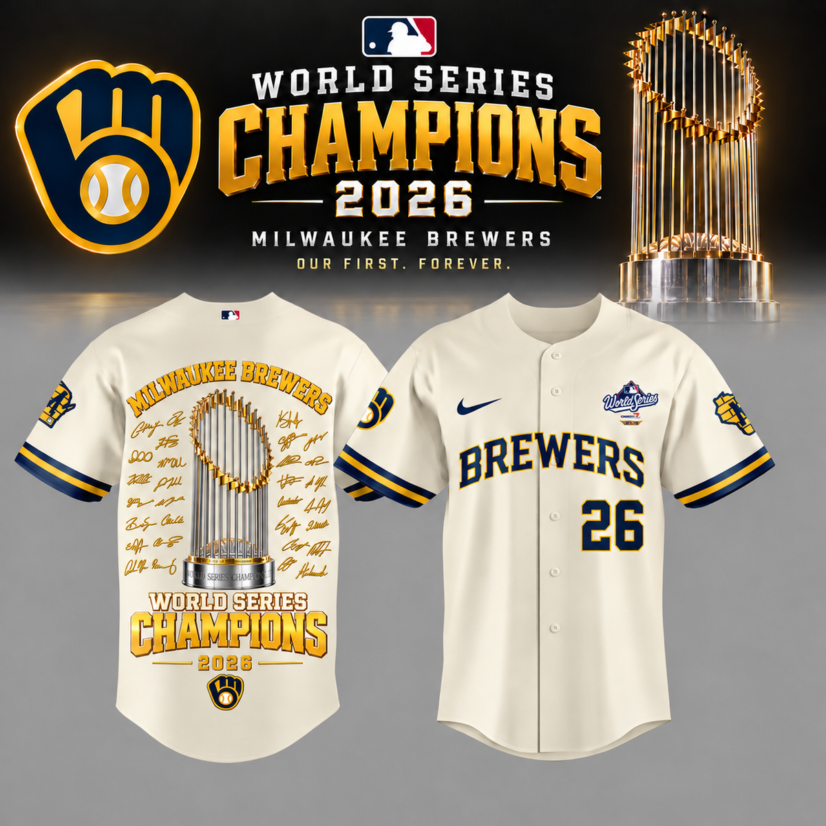 Limited Edition Milwaukee Brewers 2026 World Series Champions Jersey
