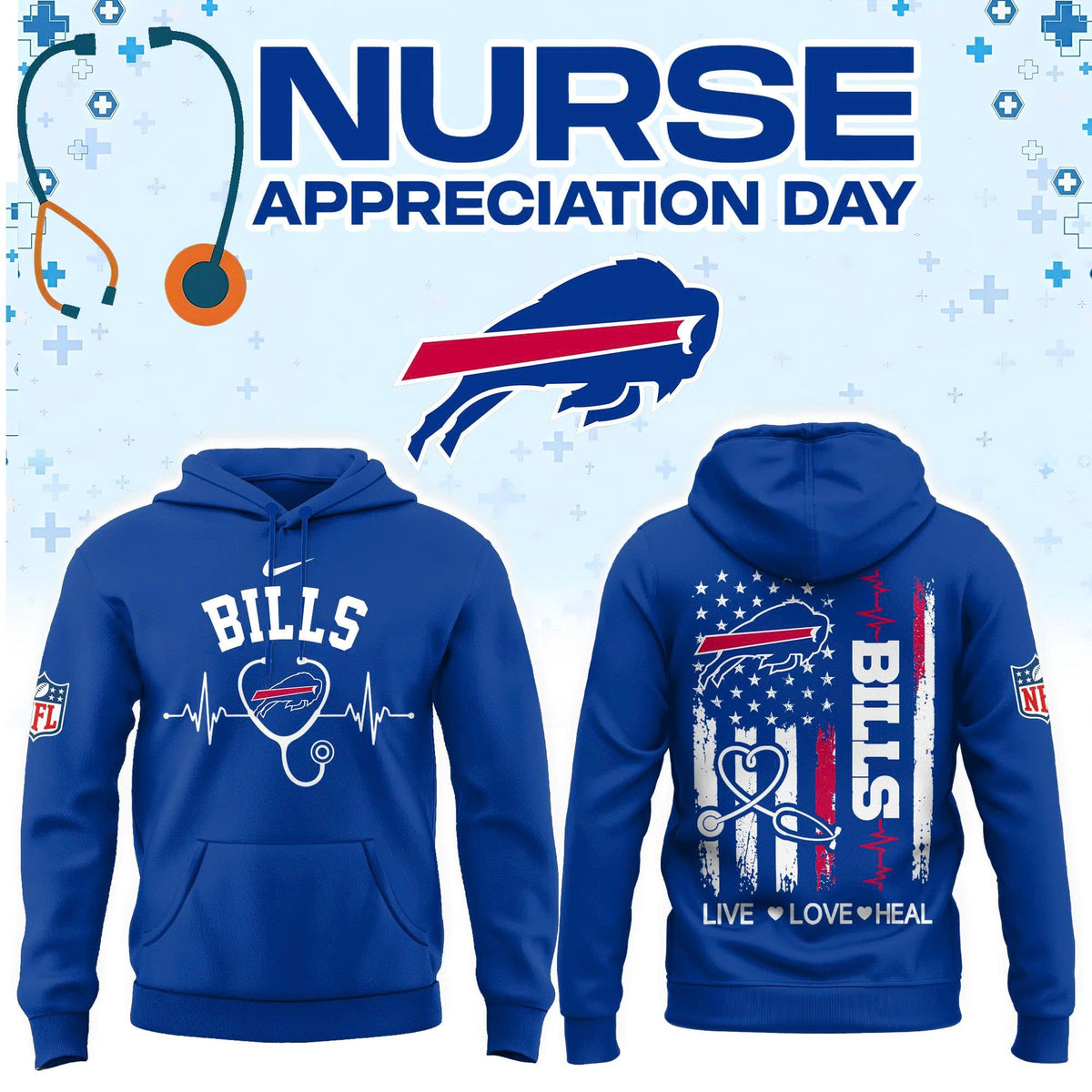 Limited Edition Buffalo Bills Nurse Appreciation Hoodie