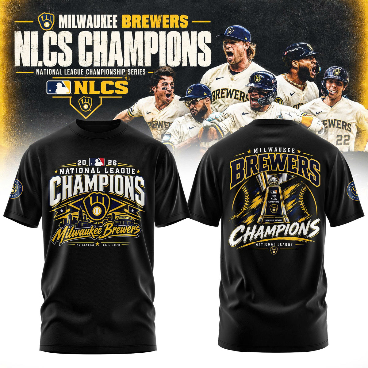 Limited Edition Milwaukee Brewers 2026 National League Champions T-shirt
