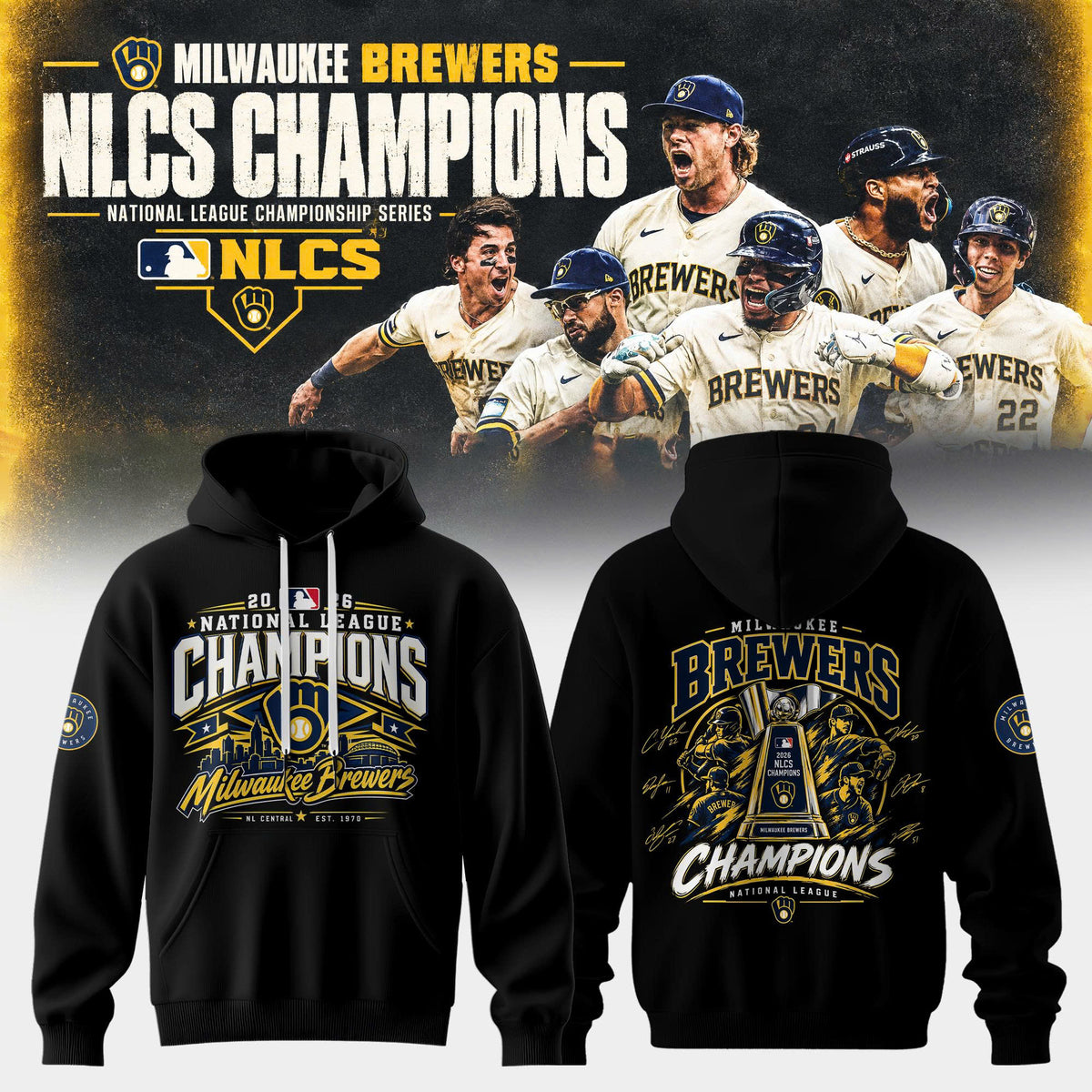 Limited Edition Milwaukee Brewers 2026 National League Champions Hoodie