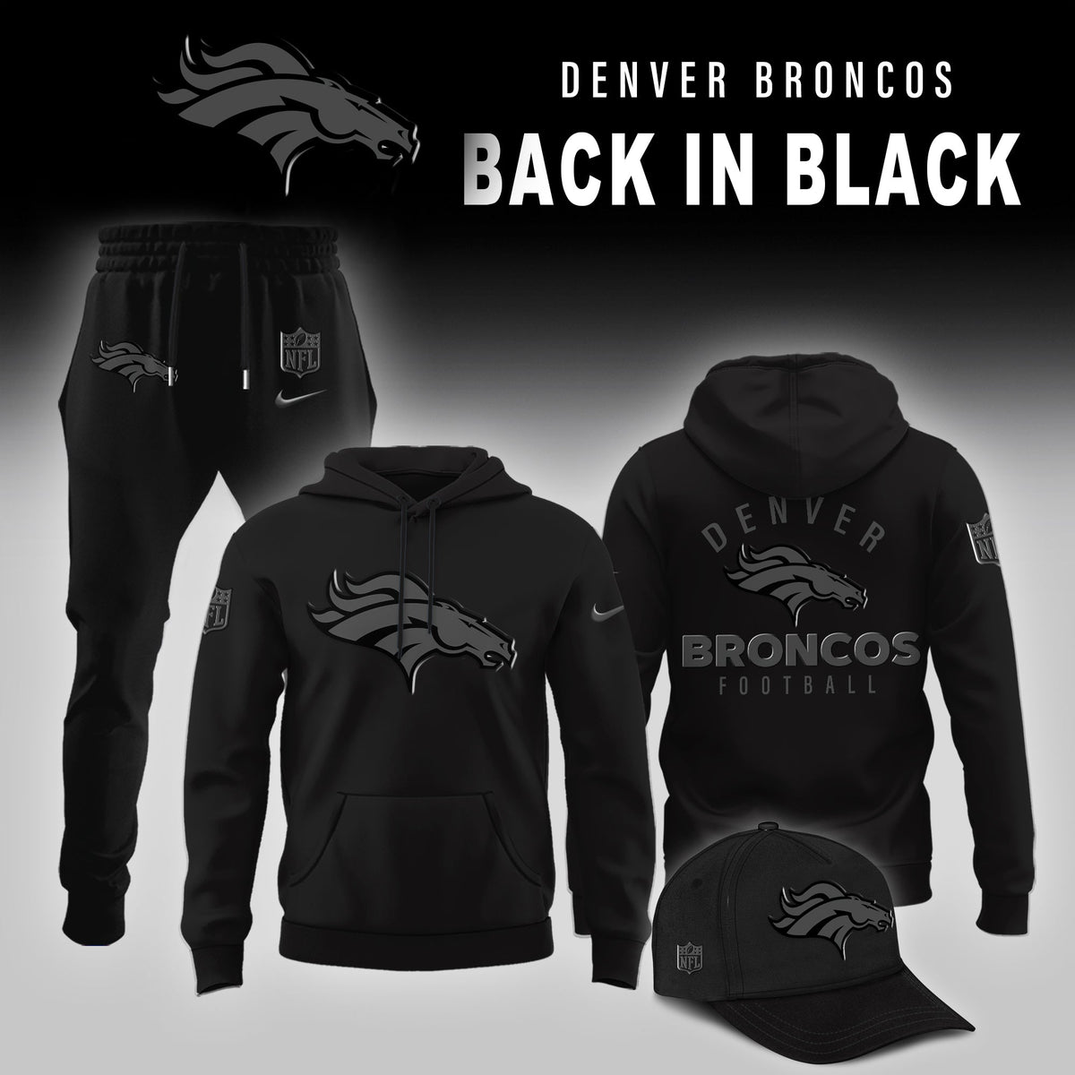 Denver Broncos 2025 Back In Black Limited Edition Combo Hoodie