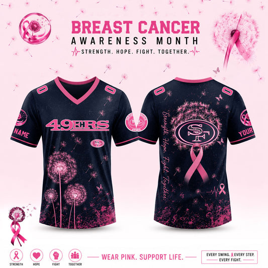 Limited Edition San Francisco 49ers 2026 Breast Cancer Awareness x Dandelion of Hope Jersey