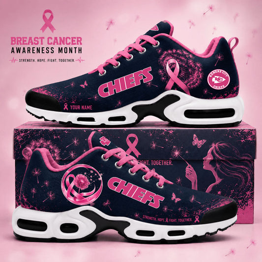 Limited Edition Kansas City Chiefs Breast Cancer Awareness x Dandelion of Hope Shoes
