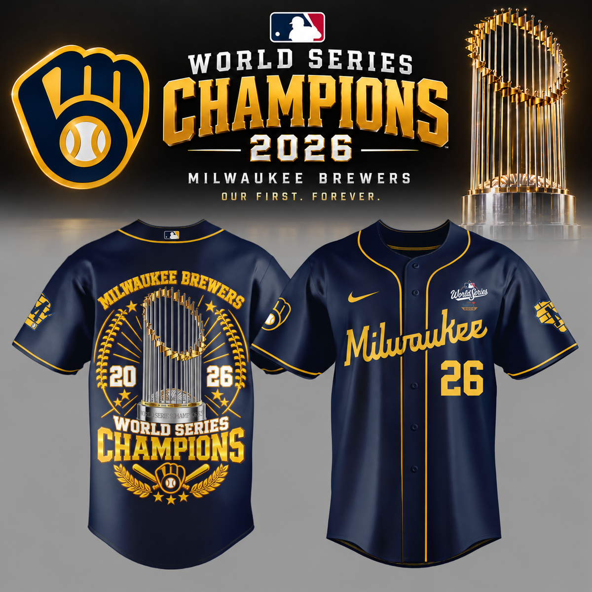 Limited Edition Milwaukee Brewers 2026 World Series Champions Jersey