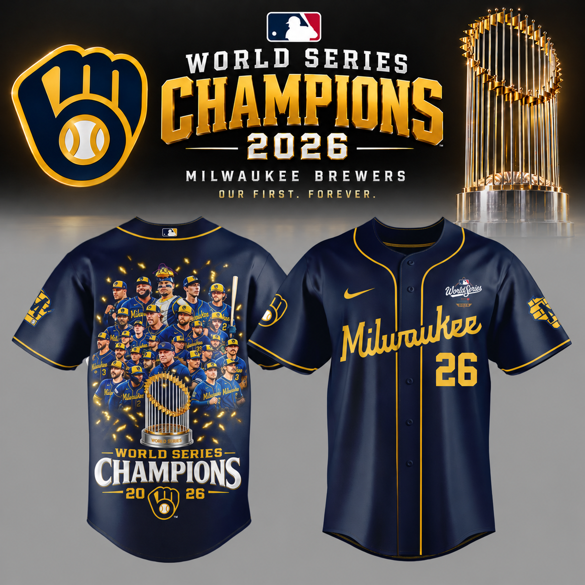 Limited Edition Milwaukee Brewers 2026 World Series Champions Jersey