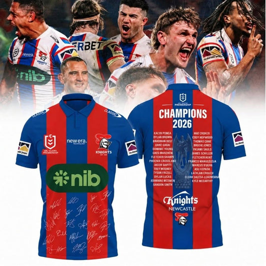 Limited Edition Newcastle Knights 🏆 NRL Premiers 2026 Polo