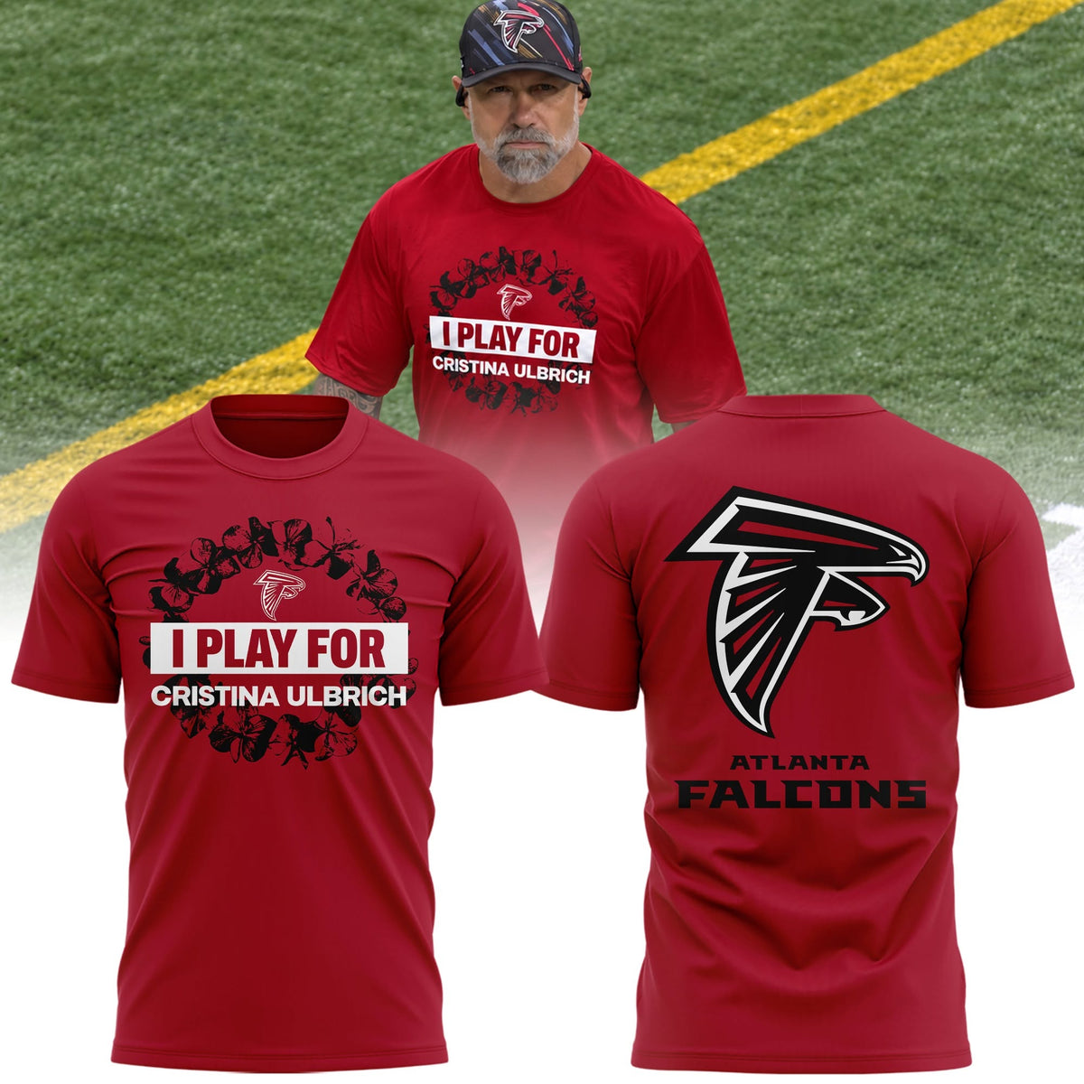 Atlanta Falcons - I Play For Cristina Ulbrich T-shirt