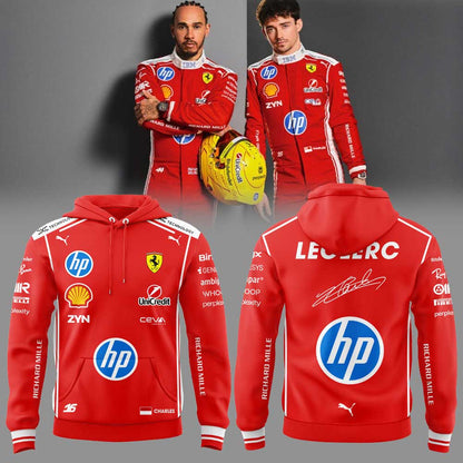 Scuderia Ferrari Charles Leclerc new race suit lookbook 2026 Signature Hoodie