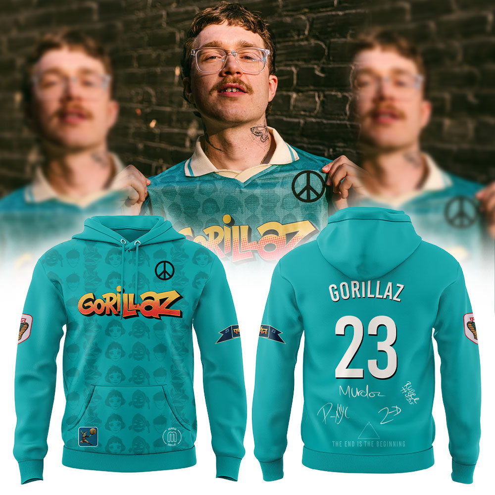 Gorillaz The Mountain Tour (2026–2027) Blue Hoodie
