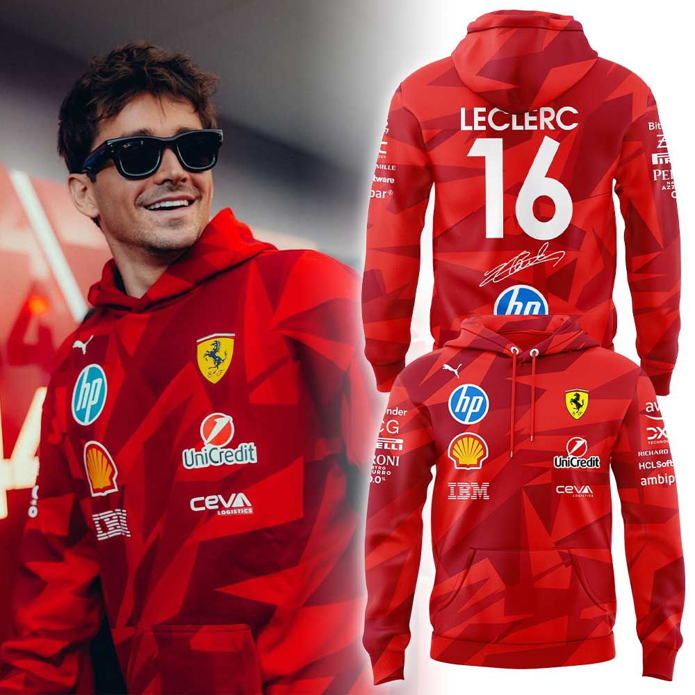 Scuderia Ferrari HP Charles Leclerc Signature Las Vegas Special Edition Combo Hoodie