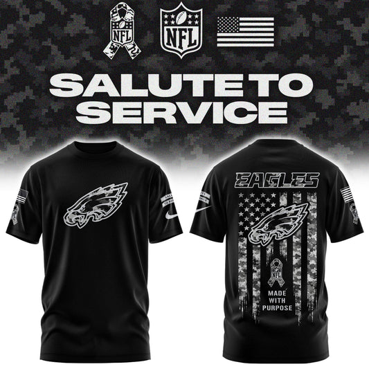 Limited Edition Philadelphia Eagles Salute To Service “Made With Purpose” T-shirt