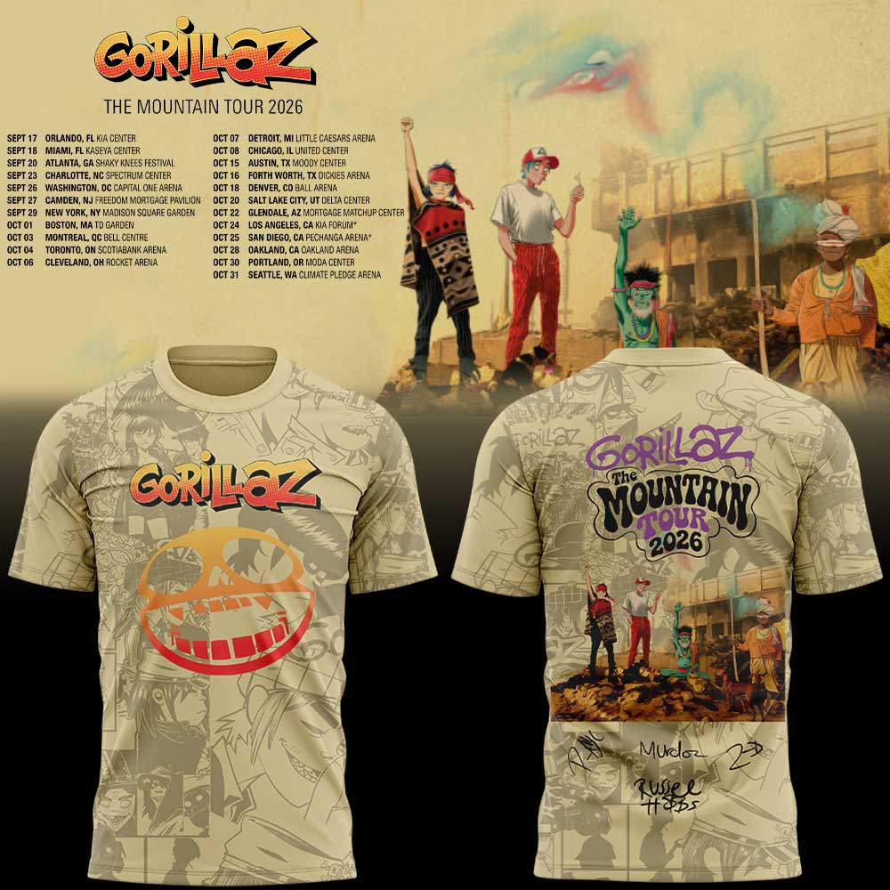 Gorillaz The Mountain Tour (2026–2027) Shirt