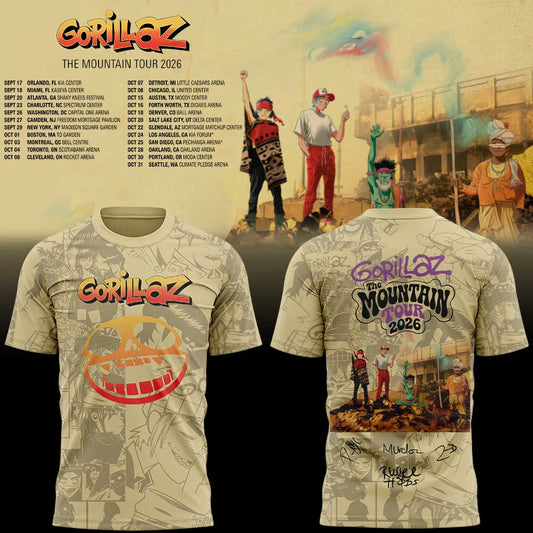 Gorillaz The Mountain Tour (2026–2027) Shirt