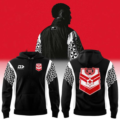 For Tonga Rugby League ’26 Tracksuit Retro Track Hoodie Black