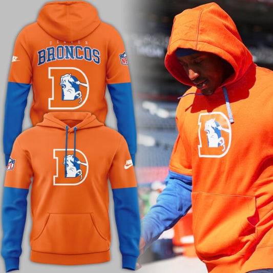 Denver Broncos Limited Throwback To 77 Orange Hoodie