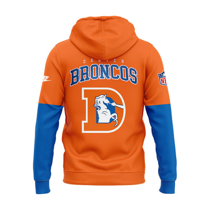 Denver Broncos Limited Throwback To 77 Orange Hoodie