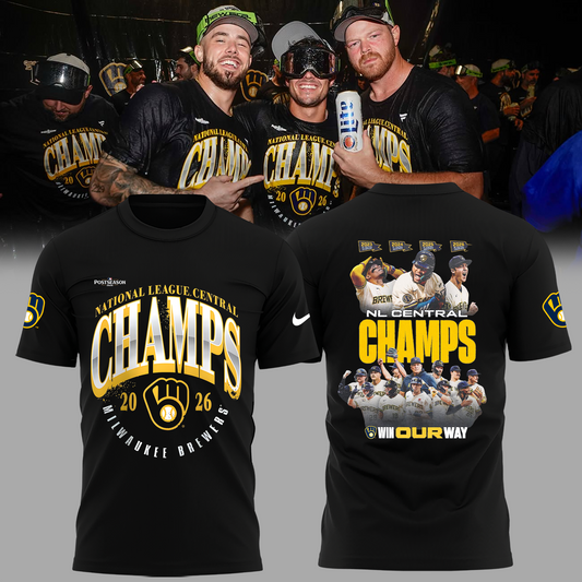 Limited Edition Milwaukee Brewers 2026 NL Central Division Champions T-shirt