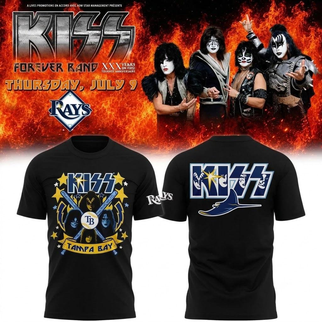 Limited Edition Tampa Bay Rays x KISS Forever Band Tour 2026 T-Shirt
