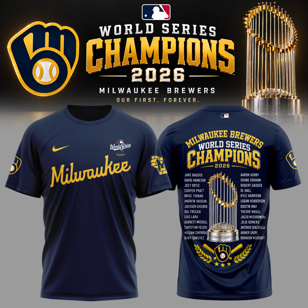 Limited Edition Milwaukee Brewers 2026 World Series Champions T-shirt