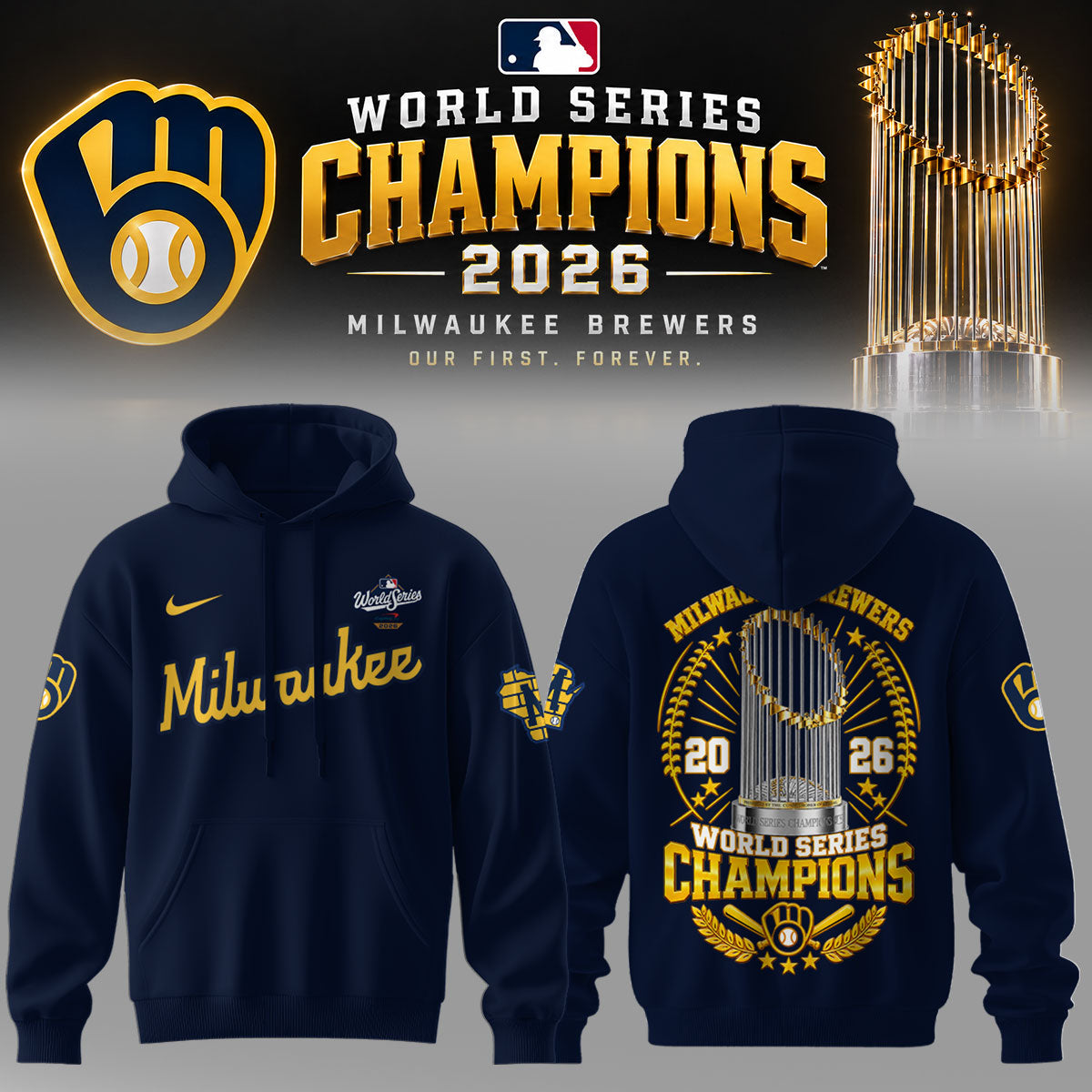 Limited Edition Milwaukee Brewers 2026 World Series Champions Hoodie