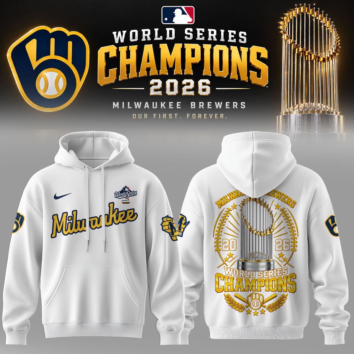 Limited Edition Milwaukee Brewers 2026 World Series Champions Hoodie