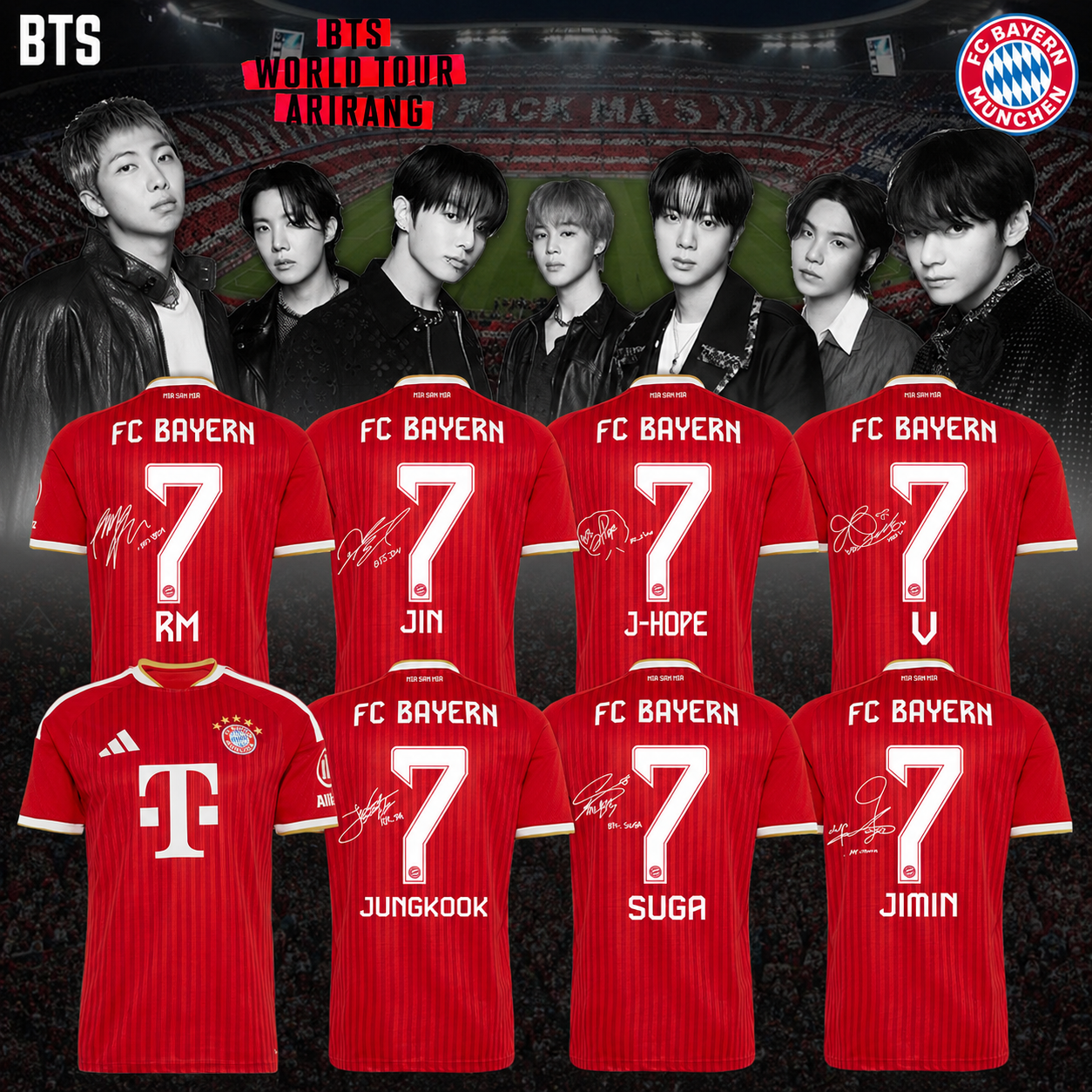BTS WORLD TOUR ‘ARIRANG’ x FC Bayern München Special presents for a special team! Jersey