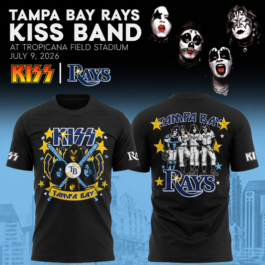 Limited Edition Tampa Bay Rays x KISS Forever Band Tour 2026 T-Shirt