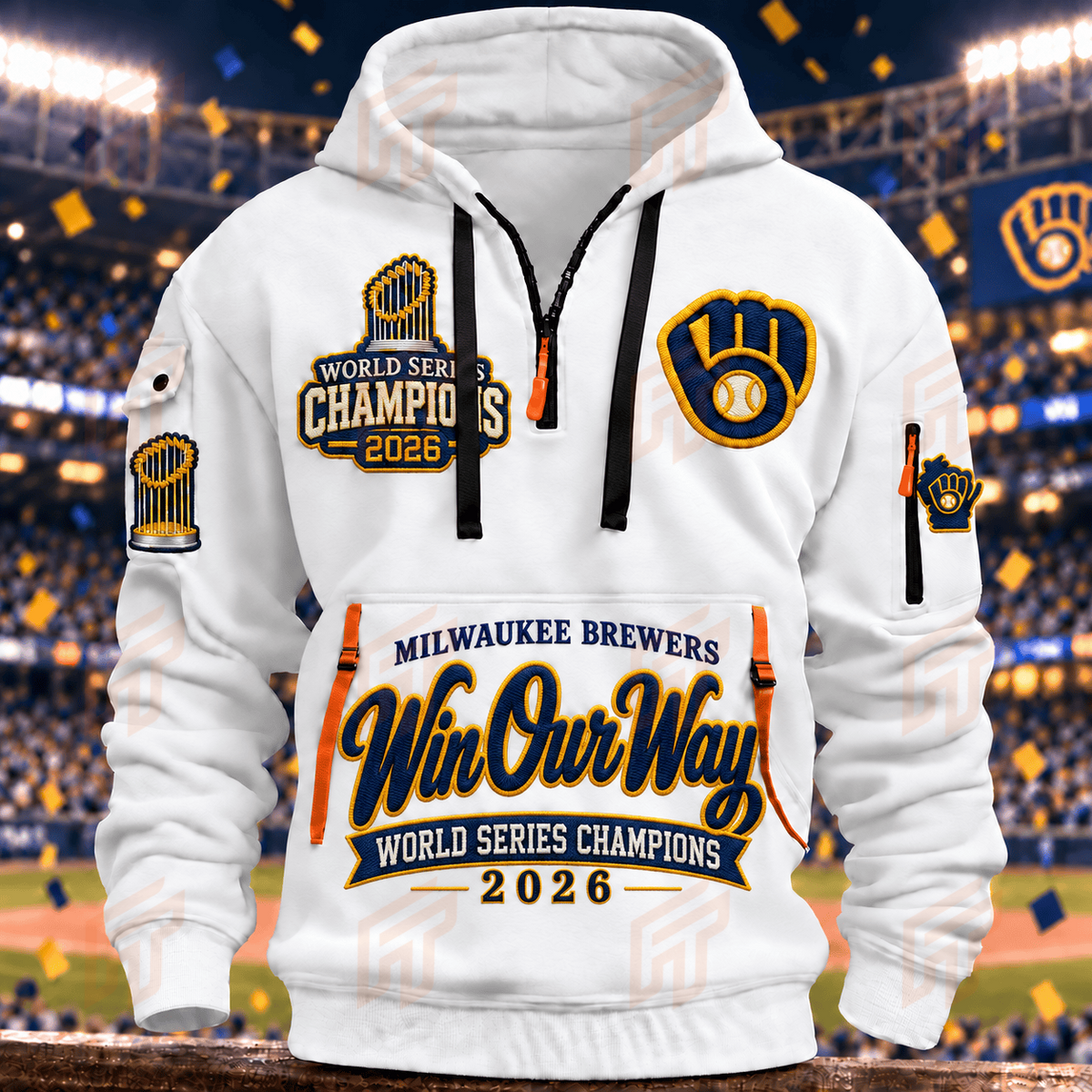 Limited Edition Milwaukee Brewers 2026 World Series Champions Half Zip Hoodie
