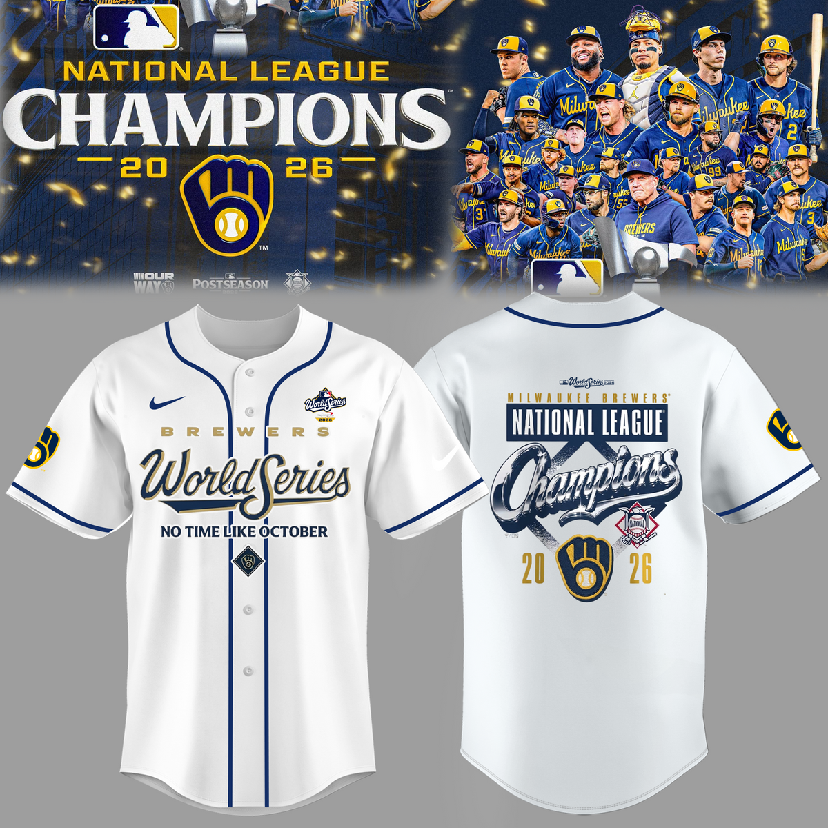 Limited Edition Milwaukee Brewers 2026 National League Champions Jersey