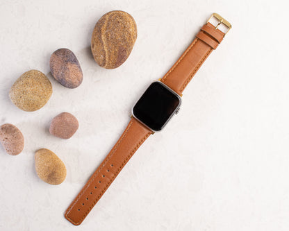 Personalized Leather Apple Watch Band: Custom Engraved iWatch Strap
