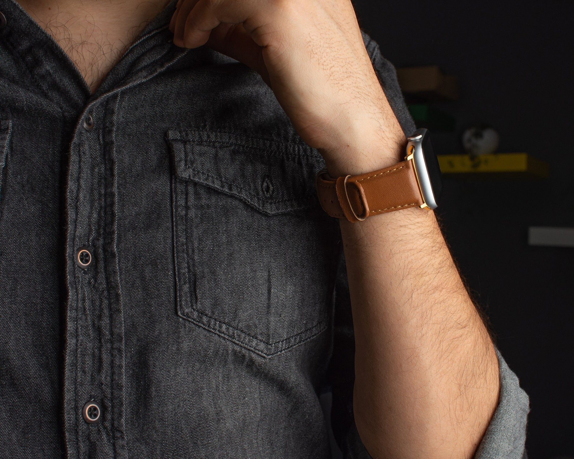 Personalized Leather Apple Watch Band: Custom Engraved iWatch Strap