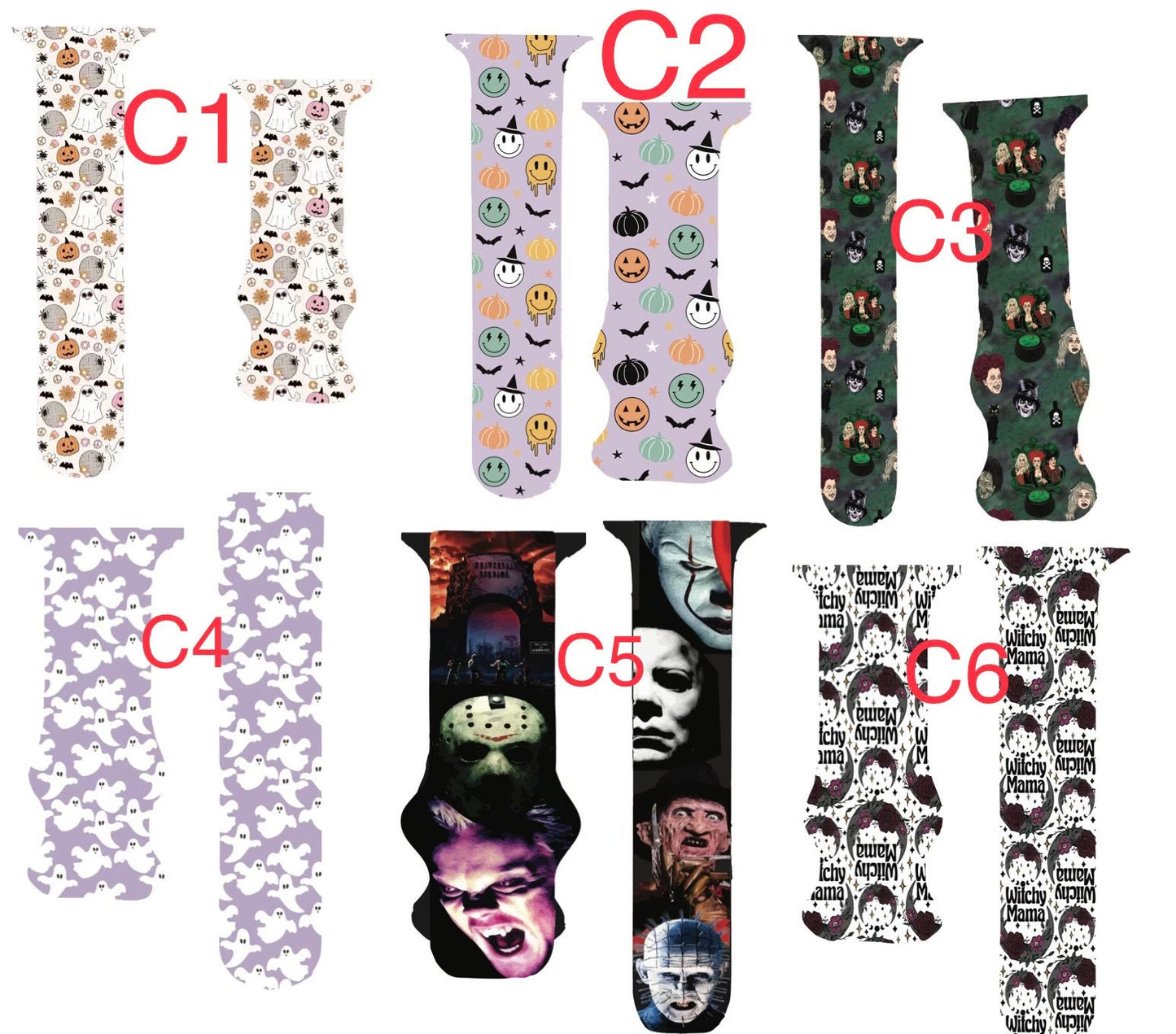 Scary movie watch band|Spooky band|Halloween watch band|Witch watch band|Gift for halloween|41mm band|Galaxy watch band|New watch band