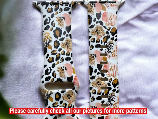 Leopard watch band|Cheetah watch band|pink and gold watch band|Pink leopard smart watch band|Pink and black cheetah smart watch band|38/40mm
