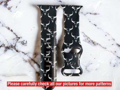 Longhorn watch band|longhorn series 7 watch band|versa cow band|western band for versa watch|38/40mm western watch band|45mm western band