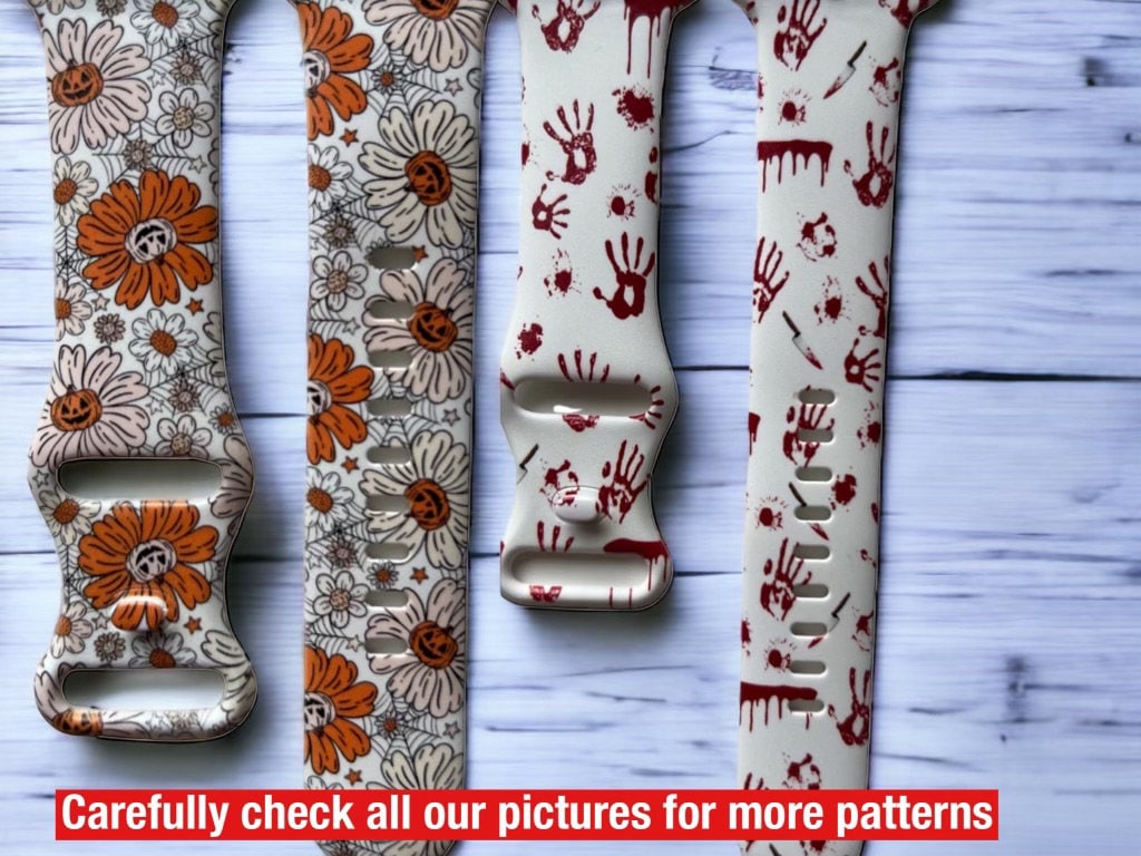 Halloween watch band|Witch watch band|Witchy watch band|ghost 41mm|blood splatter band|Bloody watch band|Galaxy strap|20mm band|38mm watch