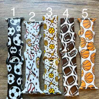 Sports theme watch band|Sports mom|ball mom watch band|football watch band|football mom watch band|baseball watch band|softball watch band