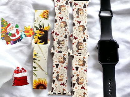 Santa watch band|Gift for christmas|Galaxy watch band|41mm watch band|45mm watch band|Christmas gift|Gift for her|Sunflower watch band