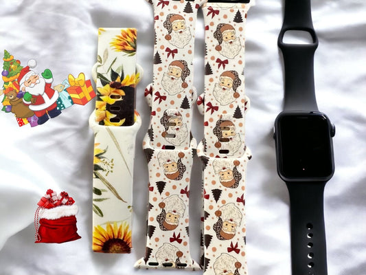 Santa watch band|Gift for christmas|Galaxy watch band|41mm watch band|45mm watch band|Christmas gift|Gift for her|Sunflower watch band