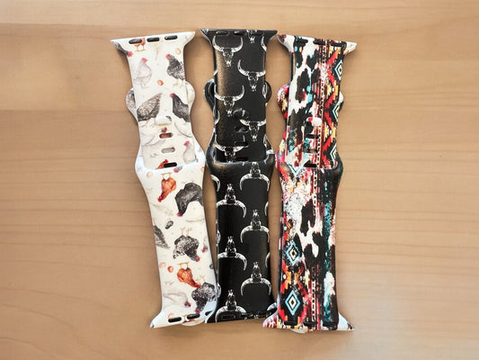 Cute watch band|New strap for smart watch|Watch band replacement band|Longhorn print watch band|Chicken watch band|Gift for chicken owner