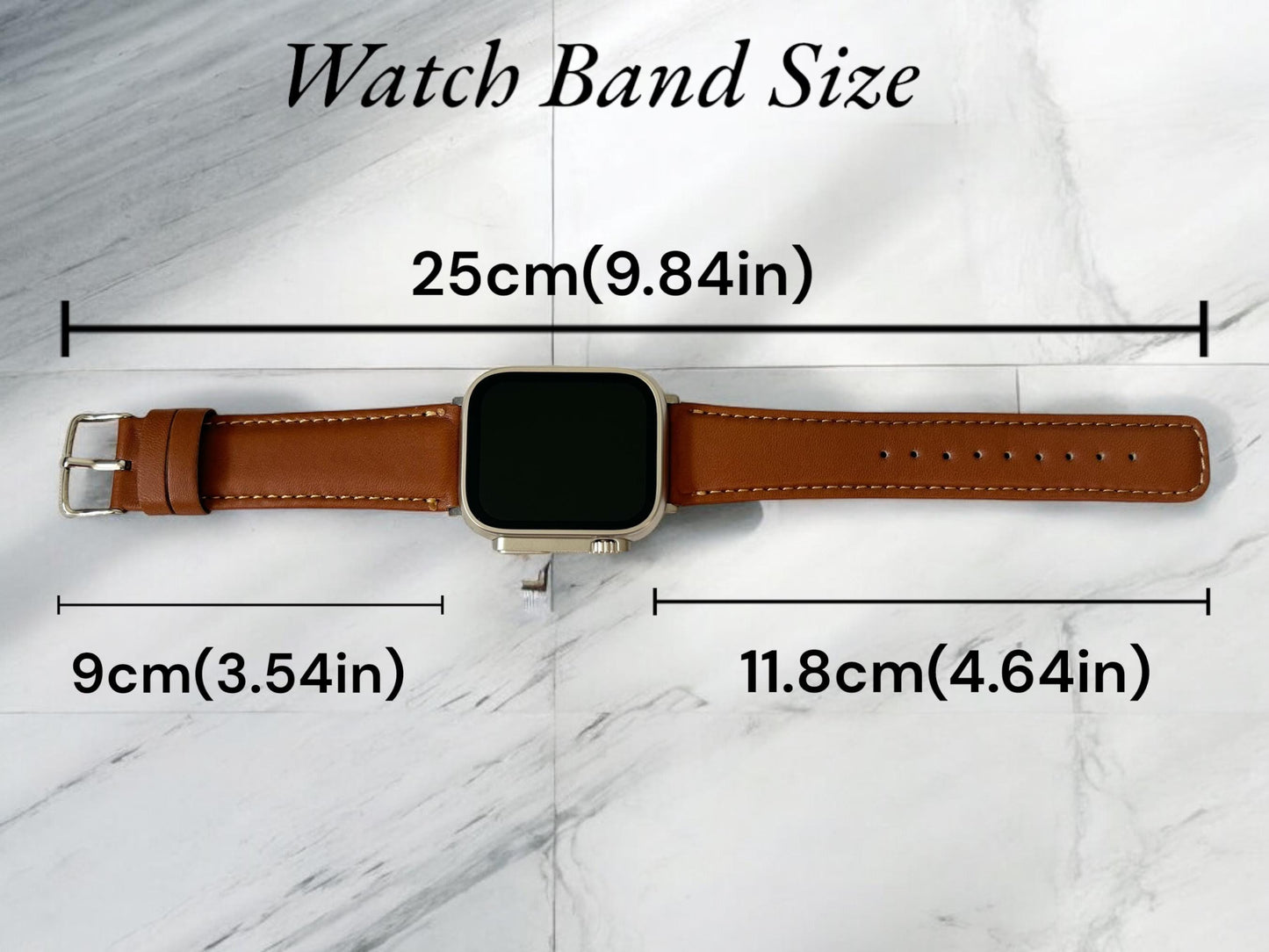 Personalized Leather Apple Watch Band: Custom Engraved iWatch Strap