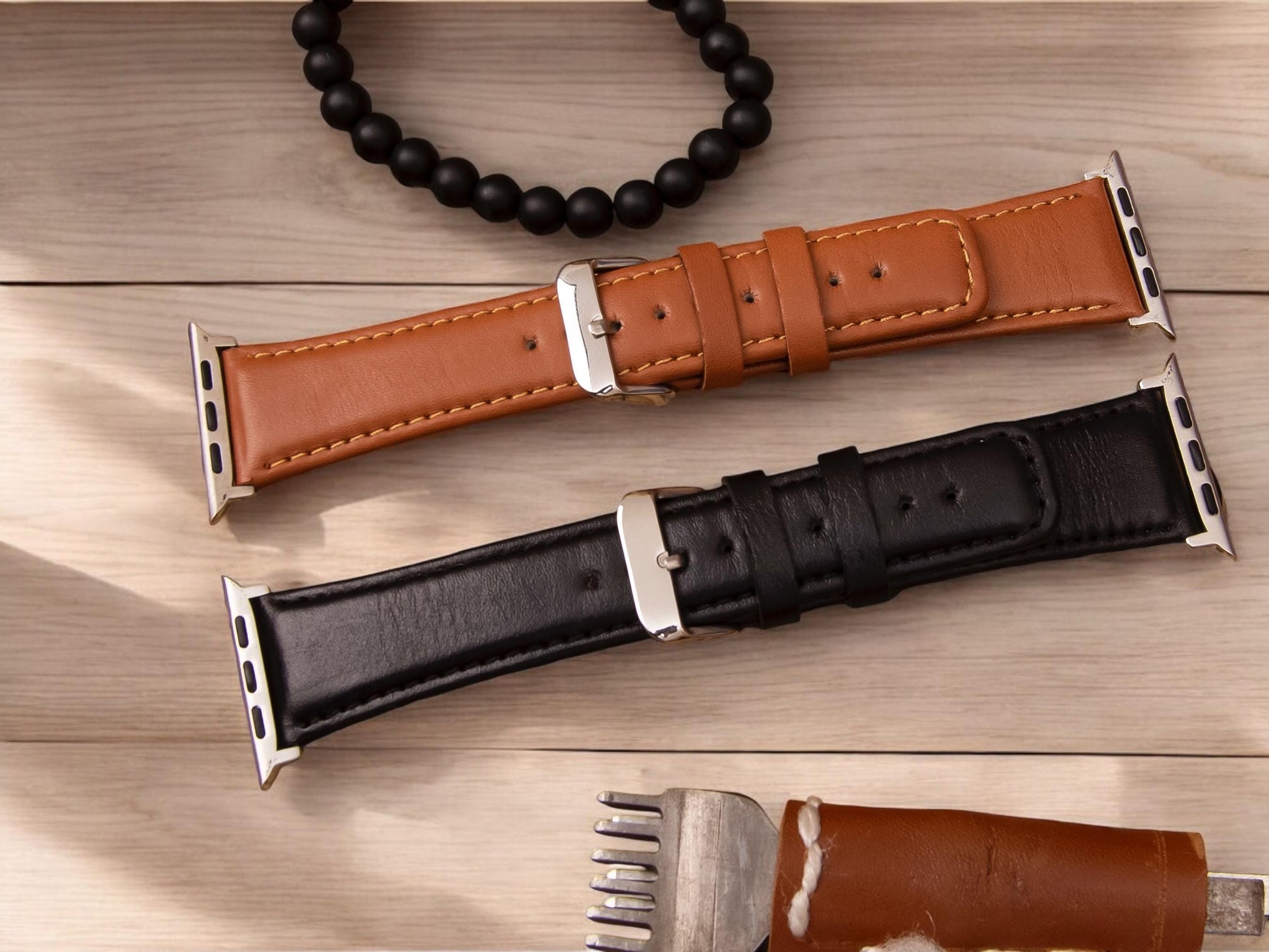 Apple Custom Leather Watch Band Gift for Men's (38-40-41-42-44-45-46-49mm)
