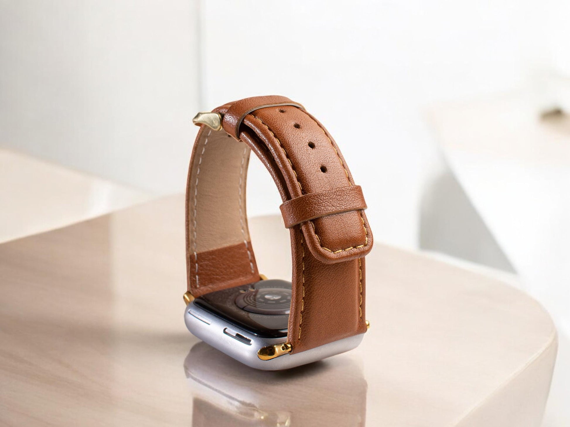 Apple Custom Leather Watch Band Gift for Men's (38-40-41-42-44-45-46-49mm)