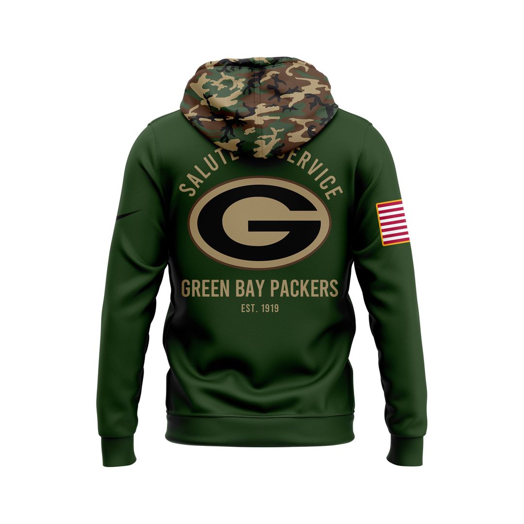 Green Bay Packers NFL Salute to Service Army 250 Limited Edition Hoodie