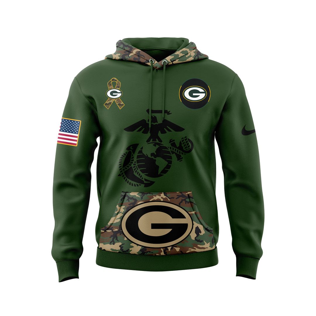 Green Bay Packers NFL Salute to Service Army 250 Limited Edition Hoodie